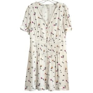 Madewell Pintucked Dress White Sweet Blossoms Floral Women's Size 12